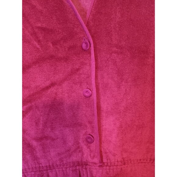 Vintage DeWeese Designs Medium Maroon Red Velour Jumper Suit One Piece Retro Dis - Picture 2 of 5